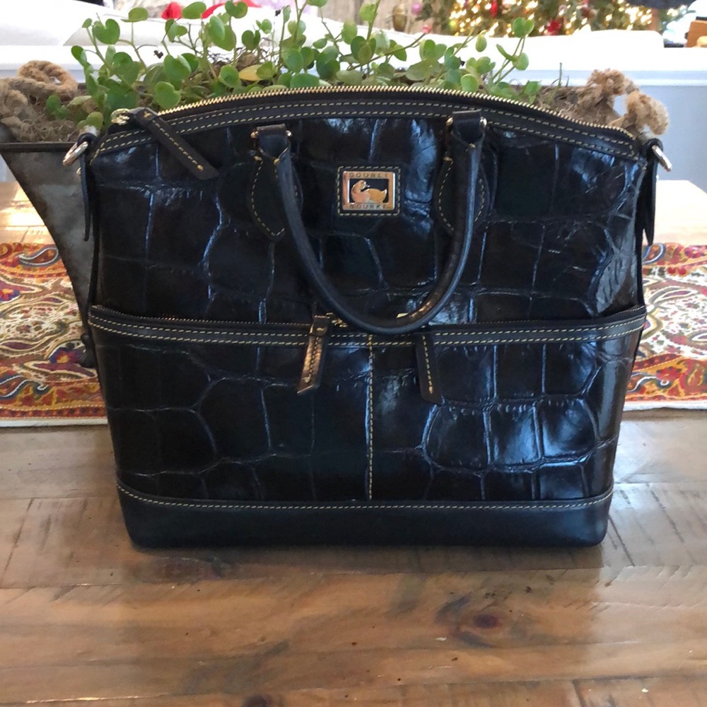 Authentic Dooney and Bourke faux alligator leather bag